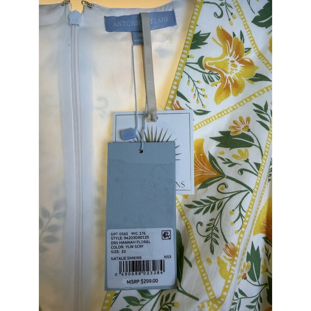 Antonio Melani X Style By Simkins Size 10 Hannah Green Yellow Floral Maxi Dress - Picture 16 of 16